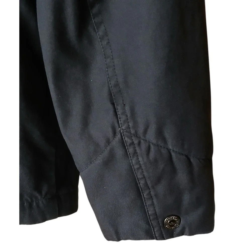Dockers Men's S Car Coat Jacket Navy Brown Collar Quilted Lined Zip Front Casual